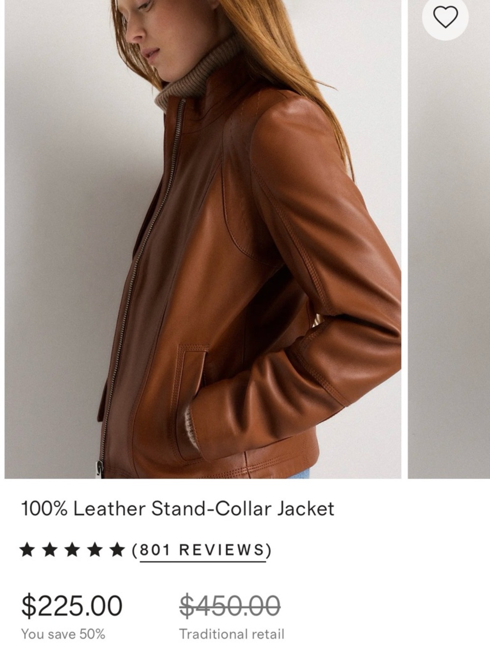 Quince Brown Leather Stand-Collar Jacket